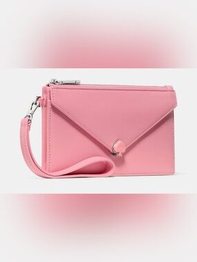 $189 Kate Spade ♠️ Yours Truly Pink  Envelope Wristlet Clutch Leather NWT